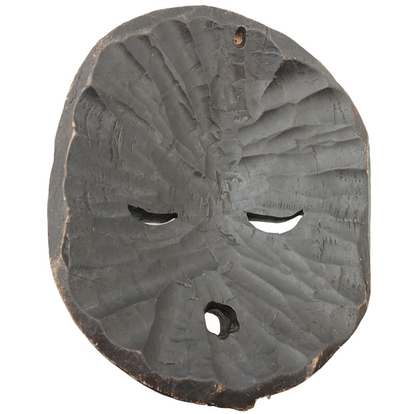 VTG 12” African Ghana Hand Made Carved Baluba Moon Wood Beaded Mask Tribal - Picture 6 of 12